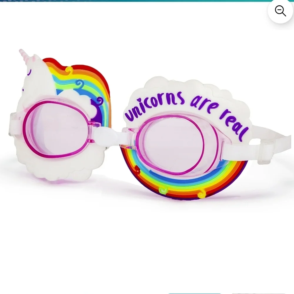 Set Of 2 Dolfin Kids Unicorn and Shark 3-in-1 Swim Goggles - Pink, Blue, Black